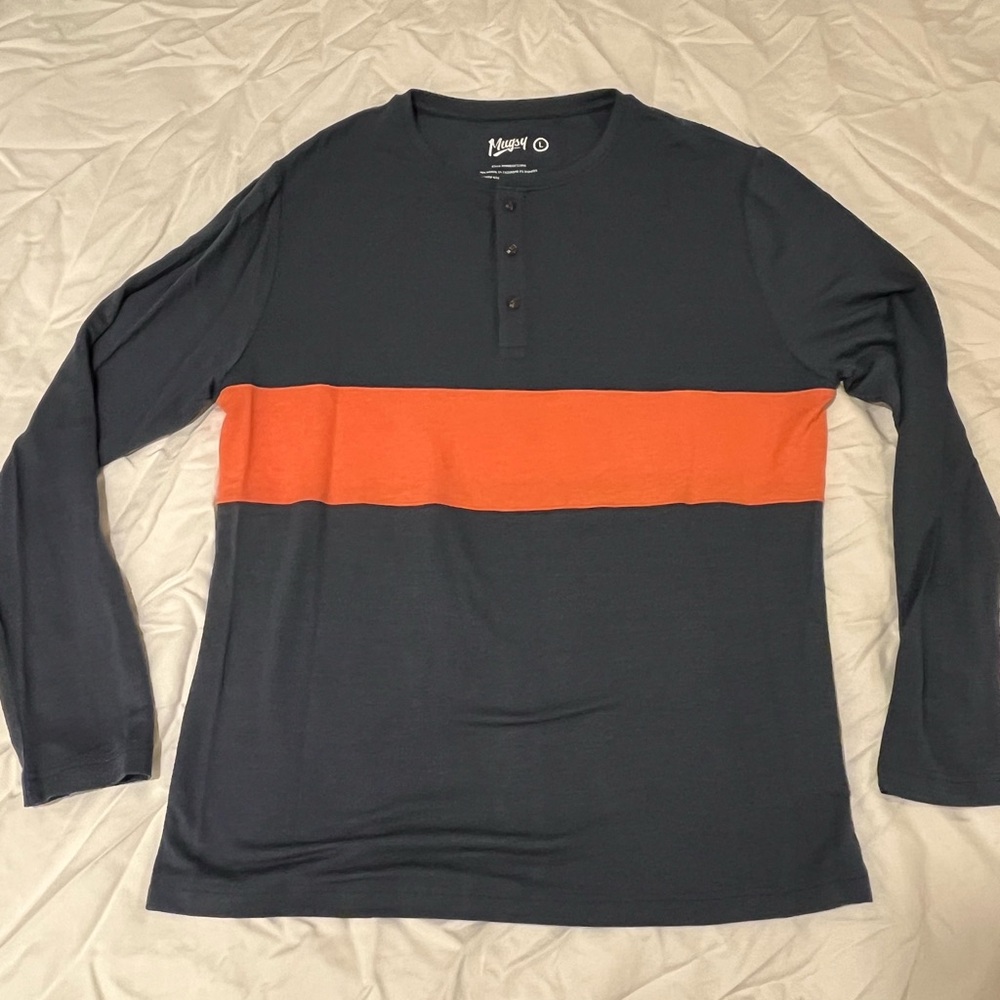 Mugsy Long Sleeve Tee with Orange